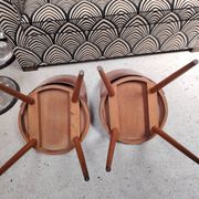 Pair of Scandinavian chairs with round seats, 1950s