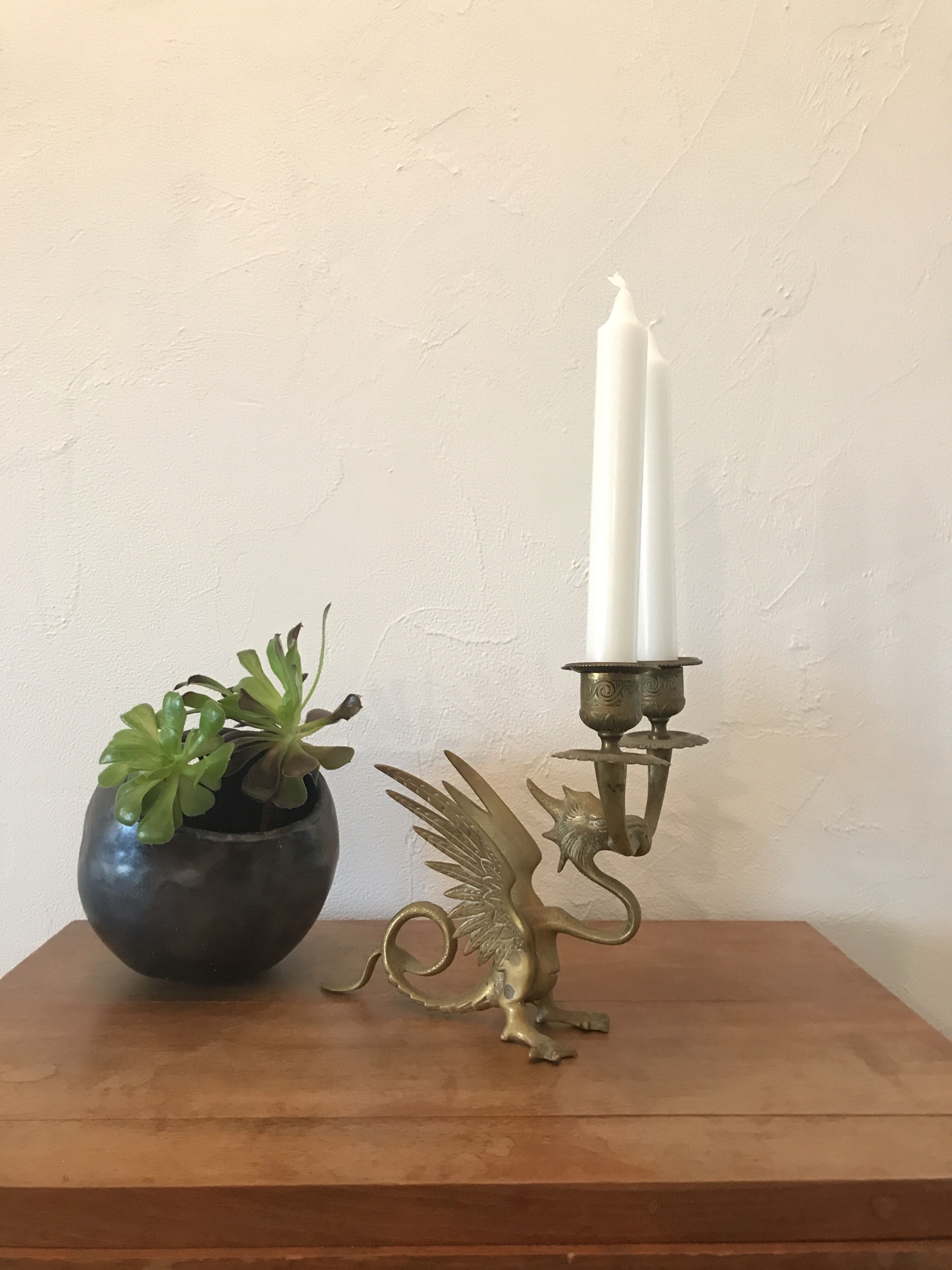 Chimera candlestick in bronze