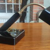 Design lamp in black lacquered wood
