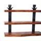 Etagère murale en bois et fer forgé, années 70