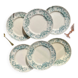 Set of 6 Small Antique Iron Earth Plates "Figuig" – Longchamp 19th Century
