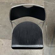 Set of minimalist postmodern stackable chairs, 1980s.