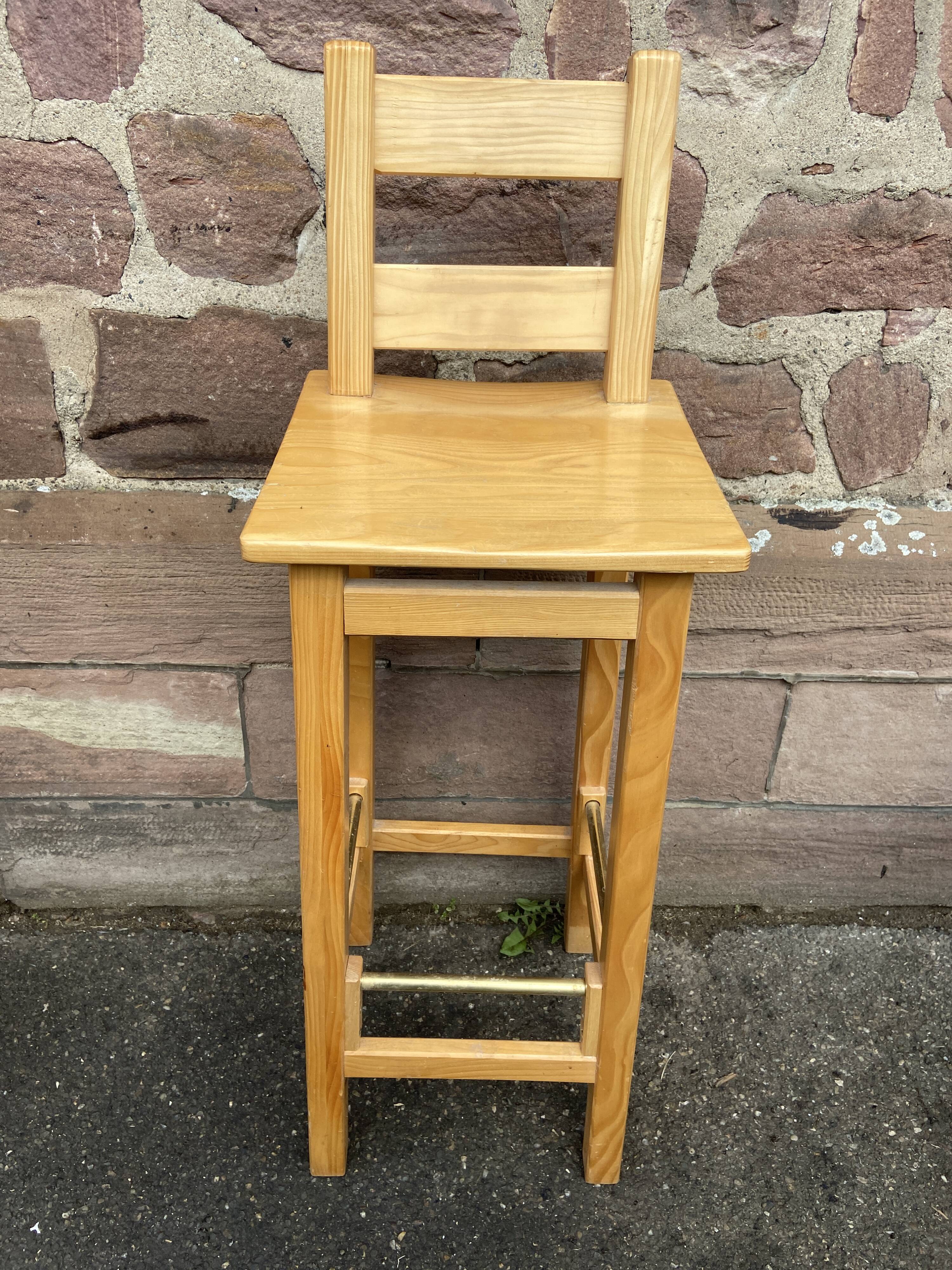 3 scandinavian design bar stools vintage pine