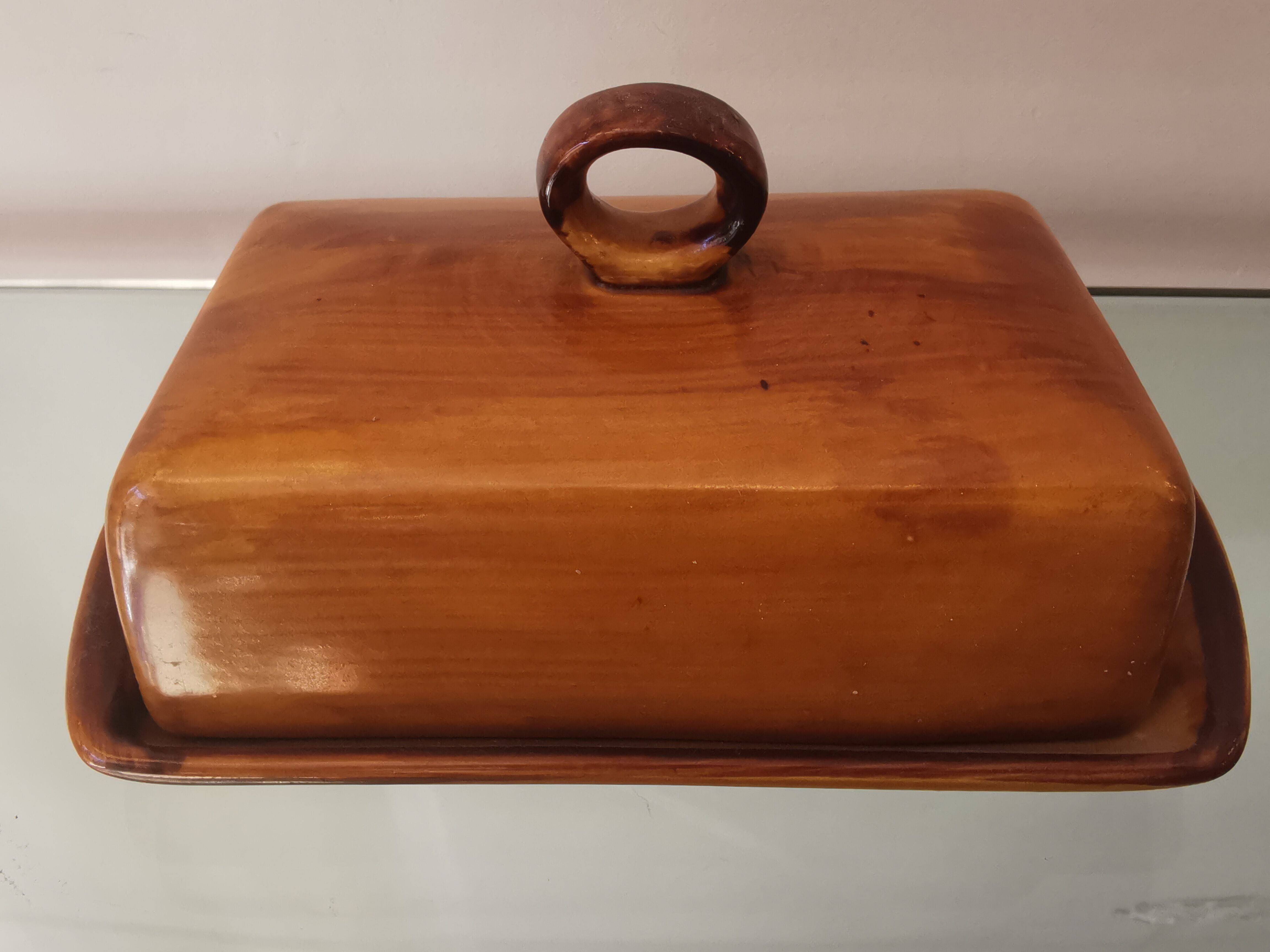 Vintage ceramic butter maker Saint Clément, France, 70s