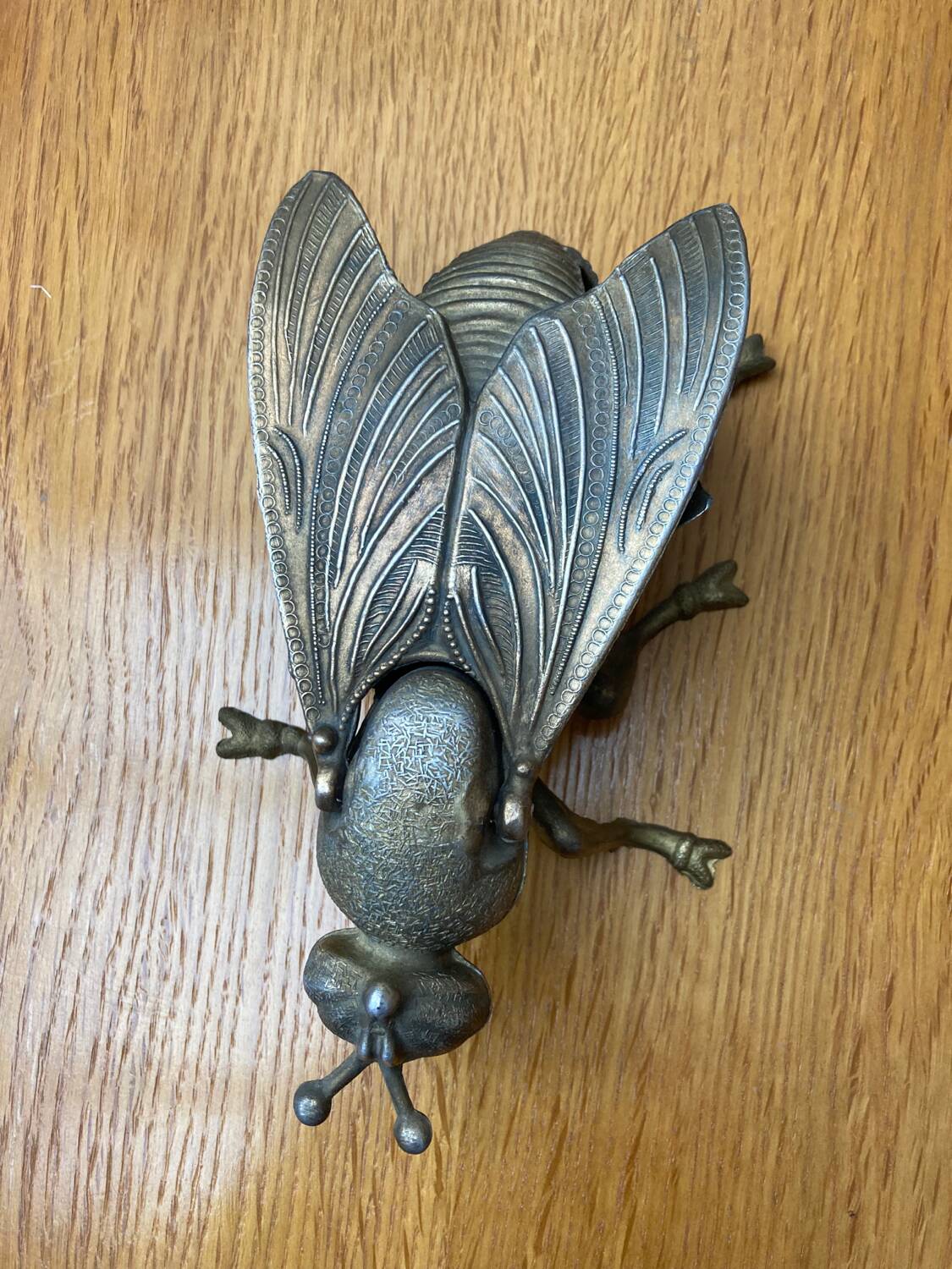 Vintage metal ashtray fly
