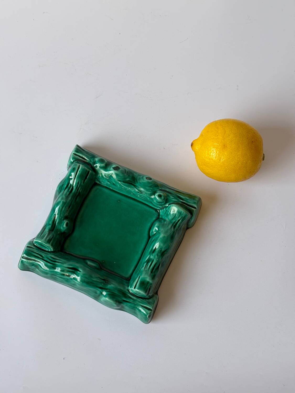 Green ceramic ashtray