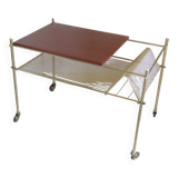 Vintage coffee table with rack Serving trolley on wheels