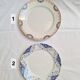 Round orange and blue plate HBCM and Creil and Montereau