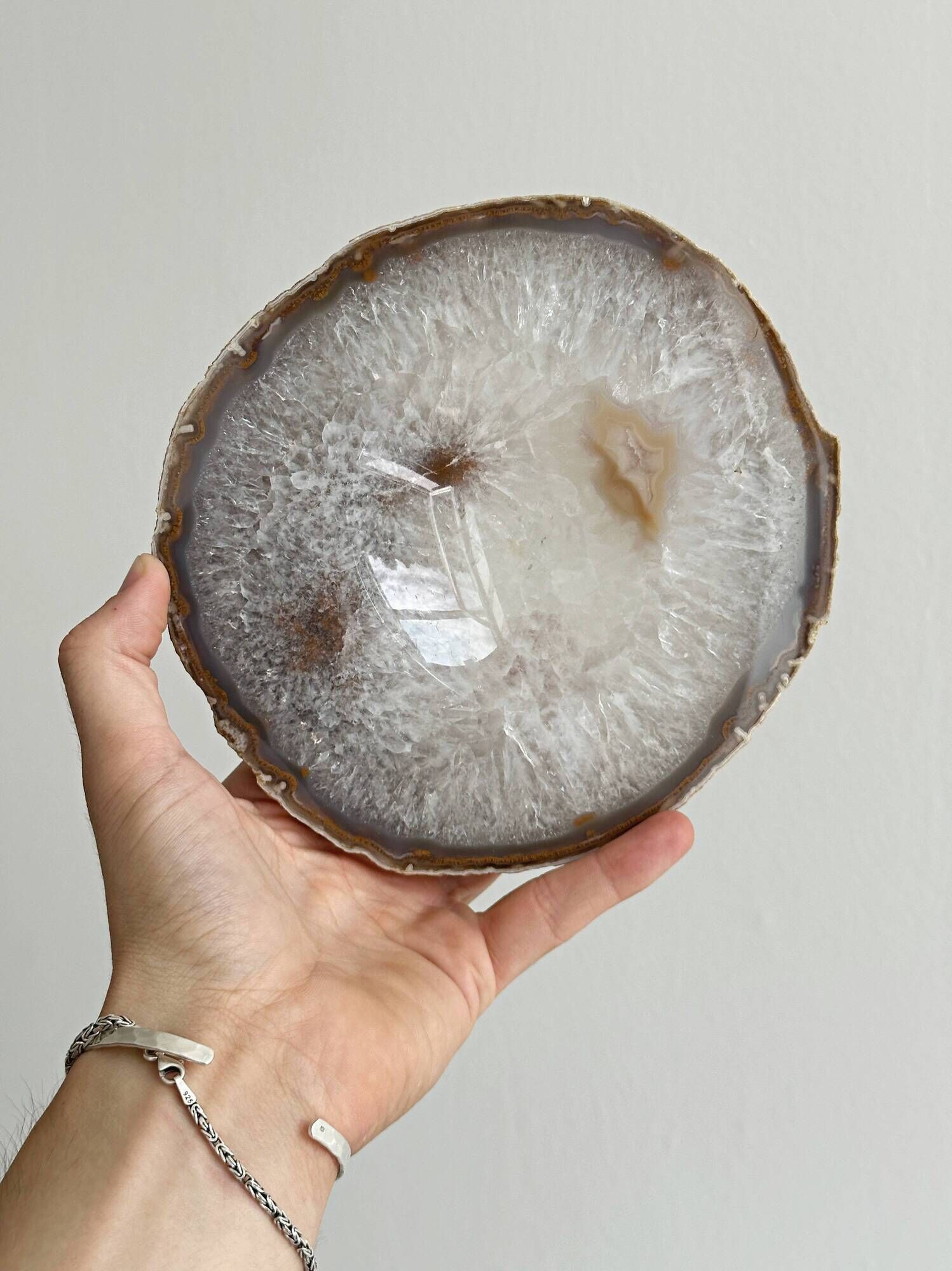 Natural agate catchall tray