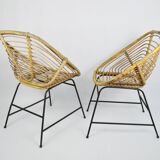 A pair of wicker chairs, 1970s