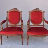 Salon three-room 1900 Walnut Louis XVI style