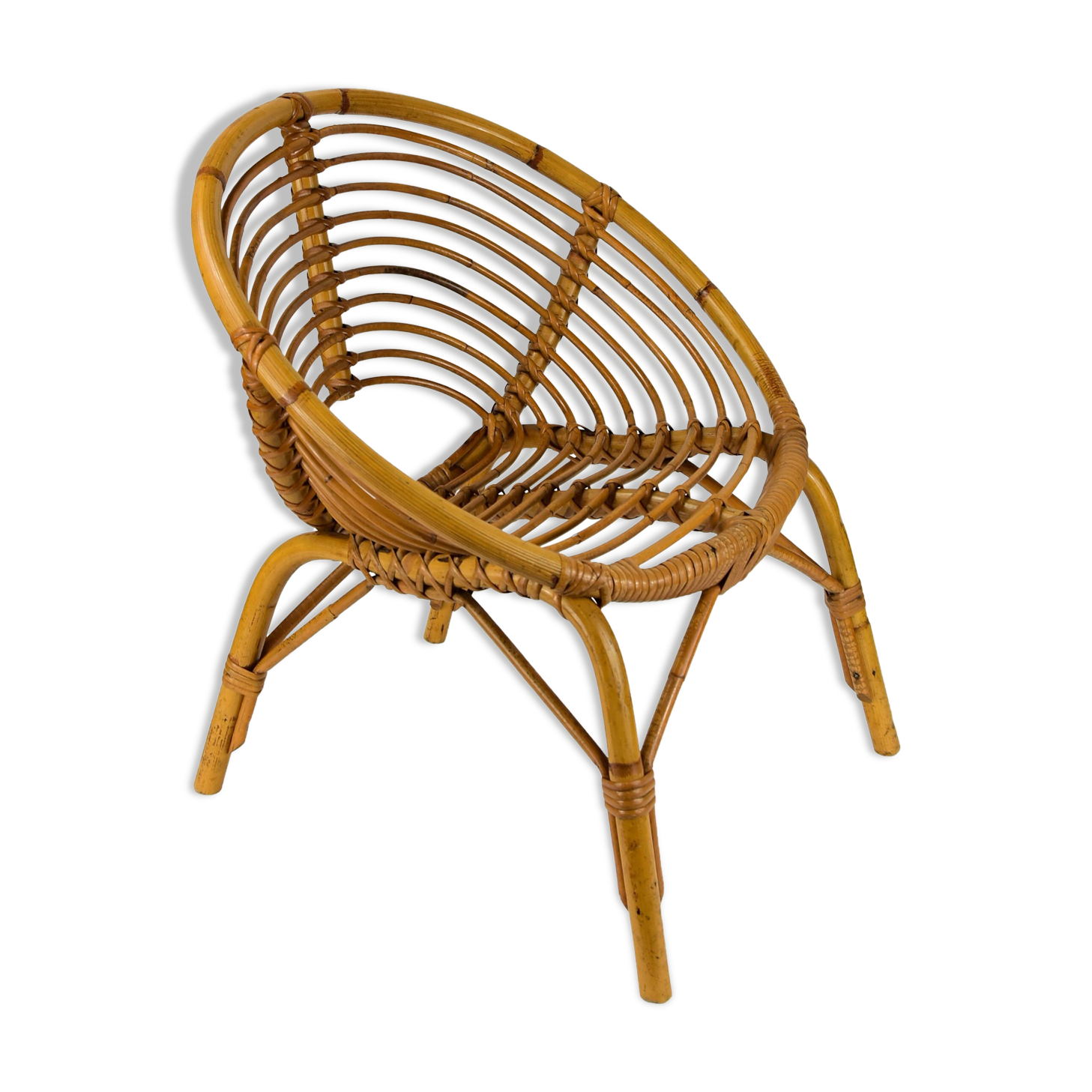 Fauteuil rotin vintage pour enfant
