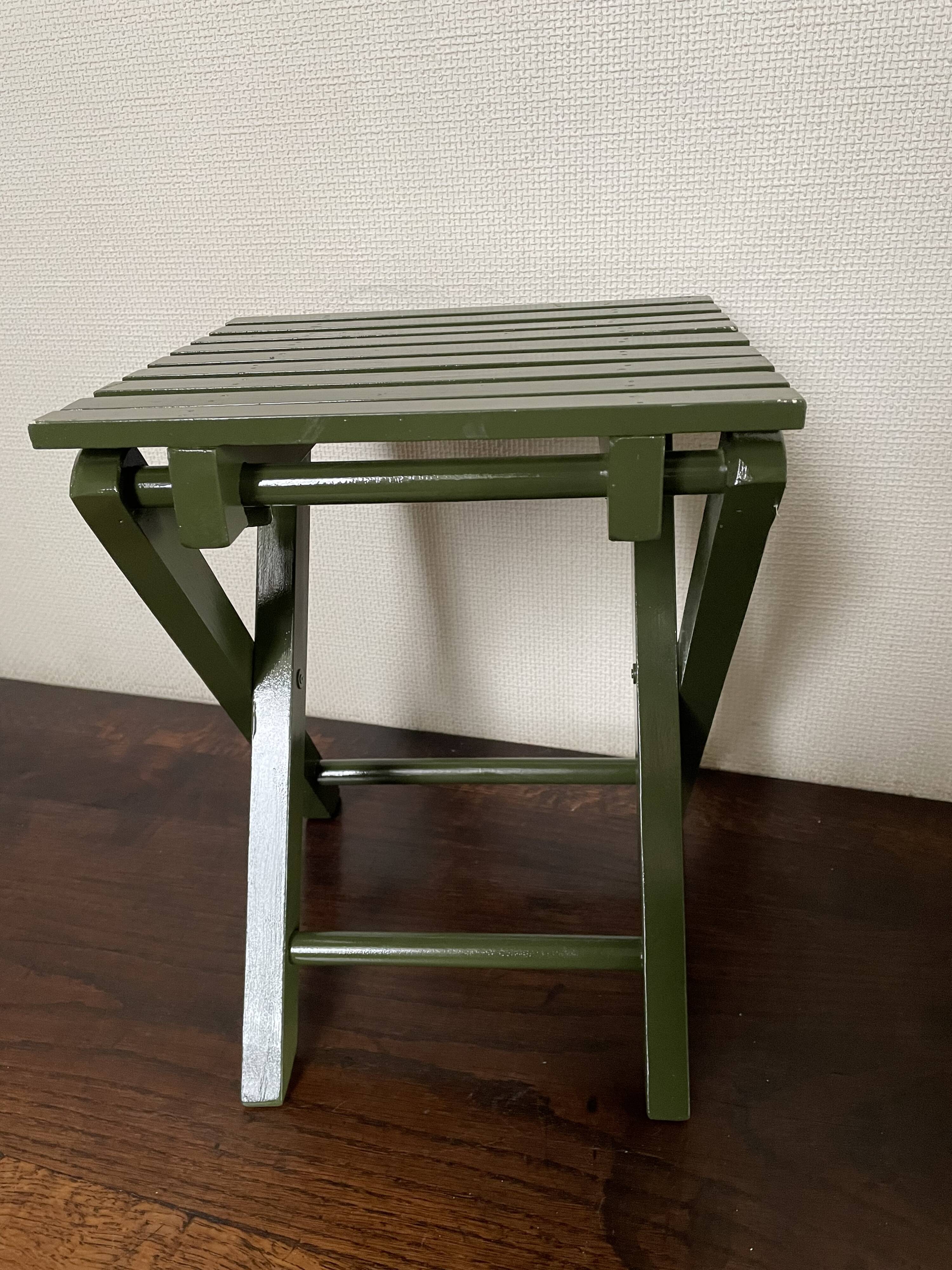 Vintage slatted fishing stool