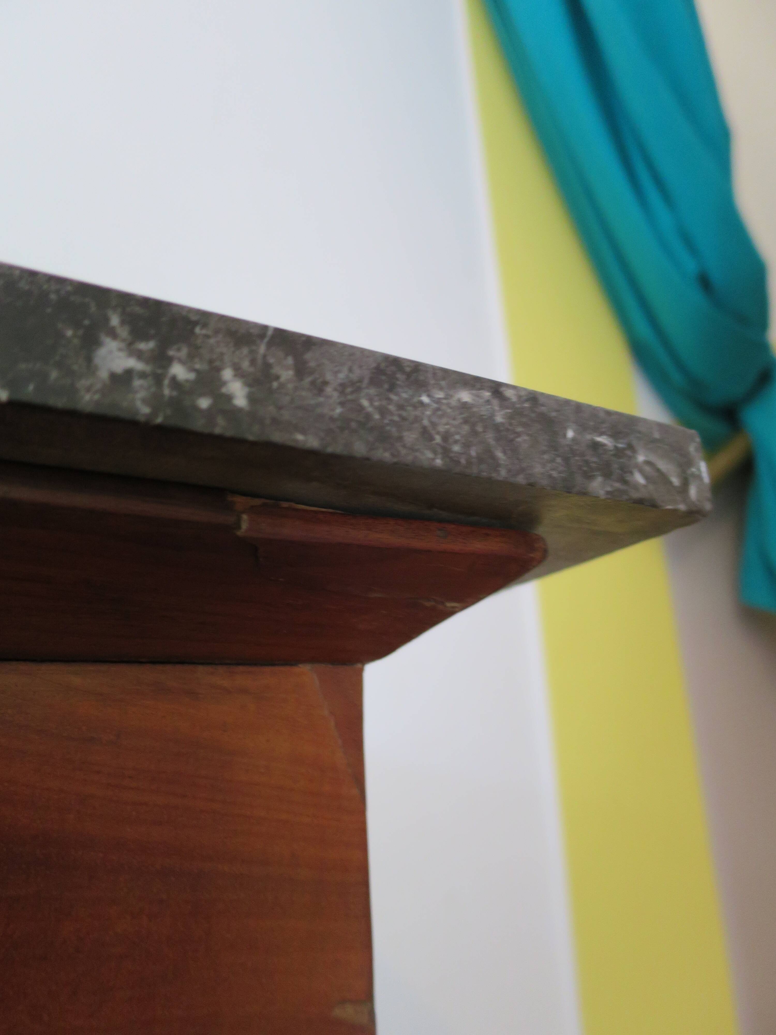 console-style empire/restauration-à crosses-fond de miroir-pieds griffes