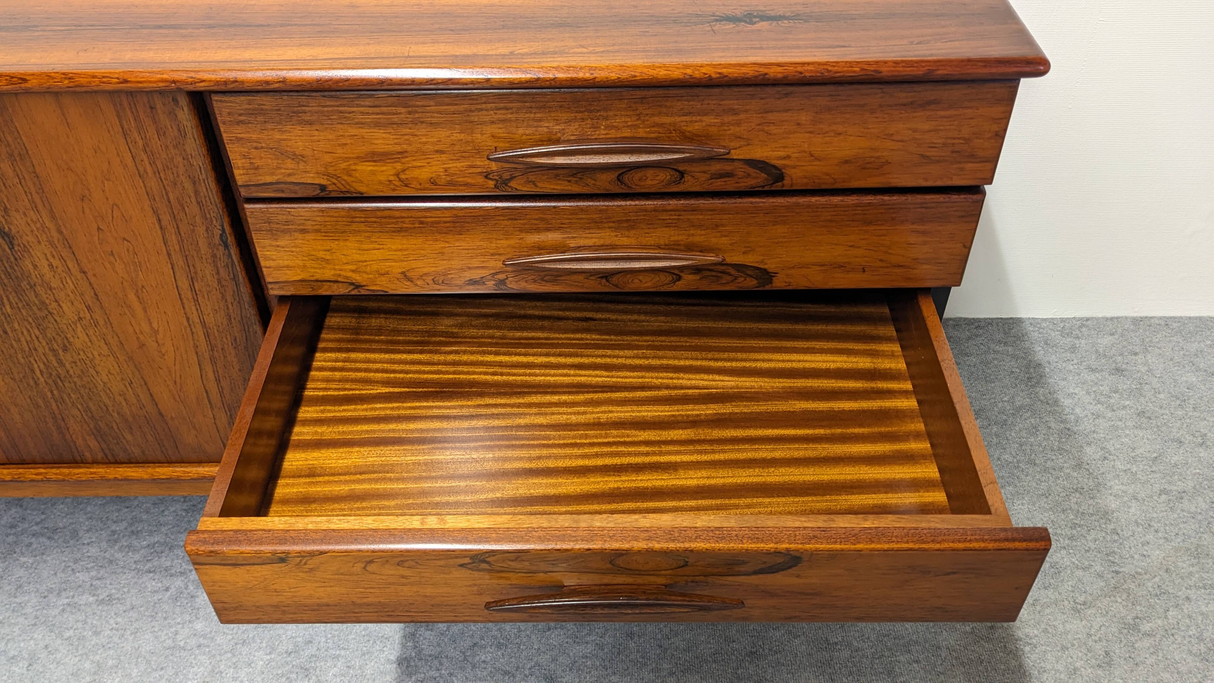Scandinavian sideboard in Rio rosewood, 1950s-1960s