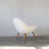 Lounge chair with boucle fabric by Fritz Neth for Correcta, 1950s