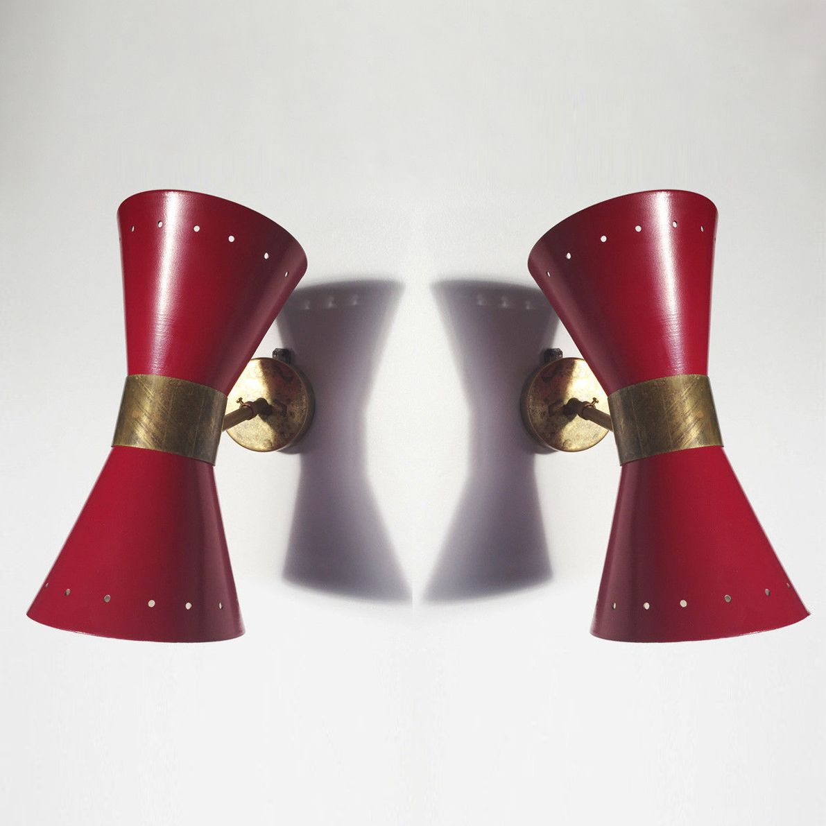 Pair of Italian wall lamps Diabolo design 1950s