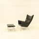 Wing chair & matching ottoman – CH445 & CH446 – by Hans Wegner
