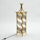 Paire de lampes lanterne laiton et tissus de Maison Baguès 1960