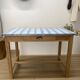 Farmhouse table with enamelled metal top