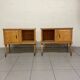 Pair of Maple and Glass Nightstands, Italy, 1950