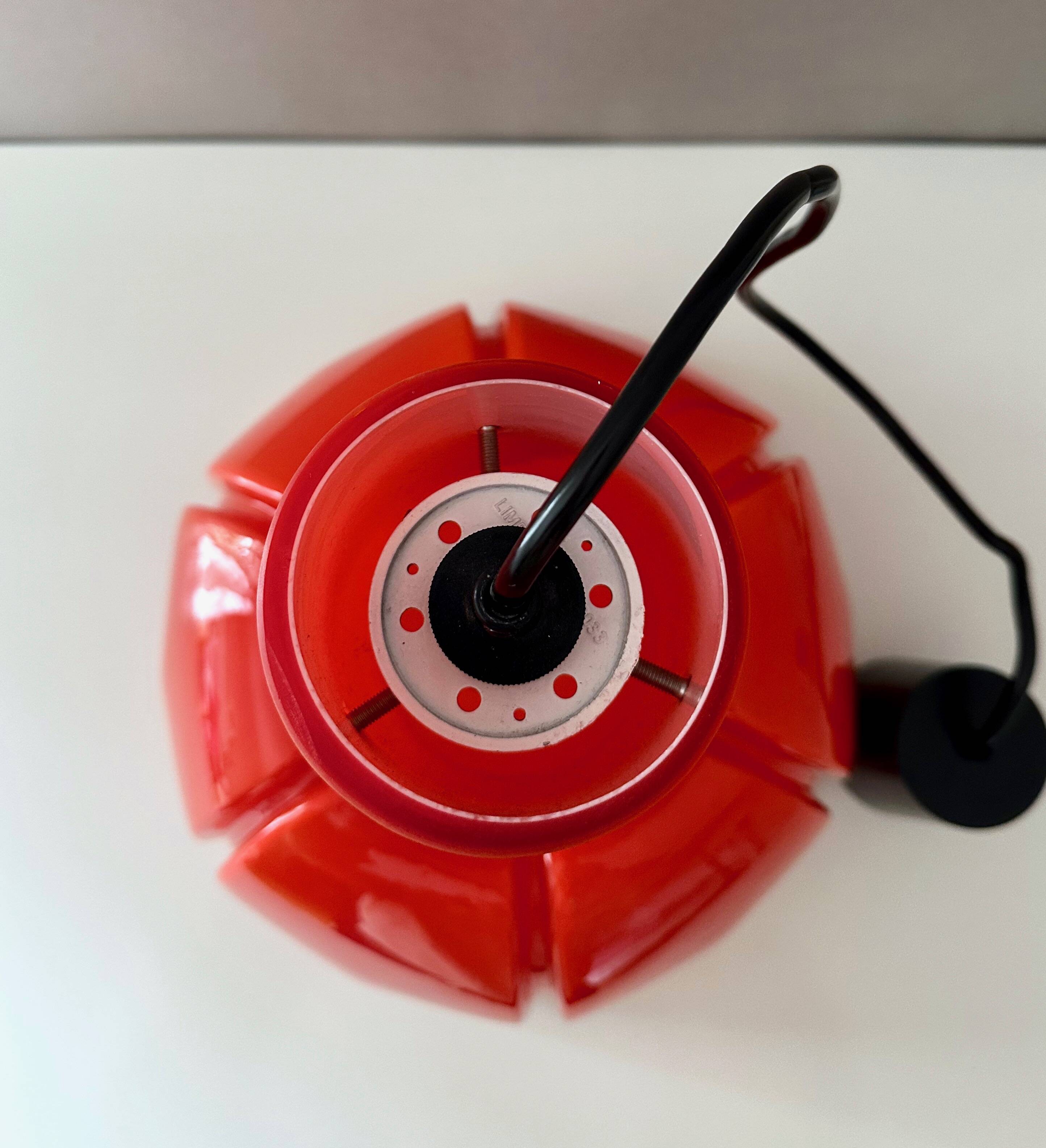 Pendant lamp Glashütte Limburg orange, Mid Century