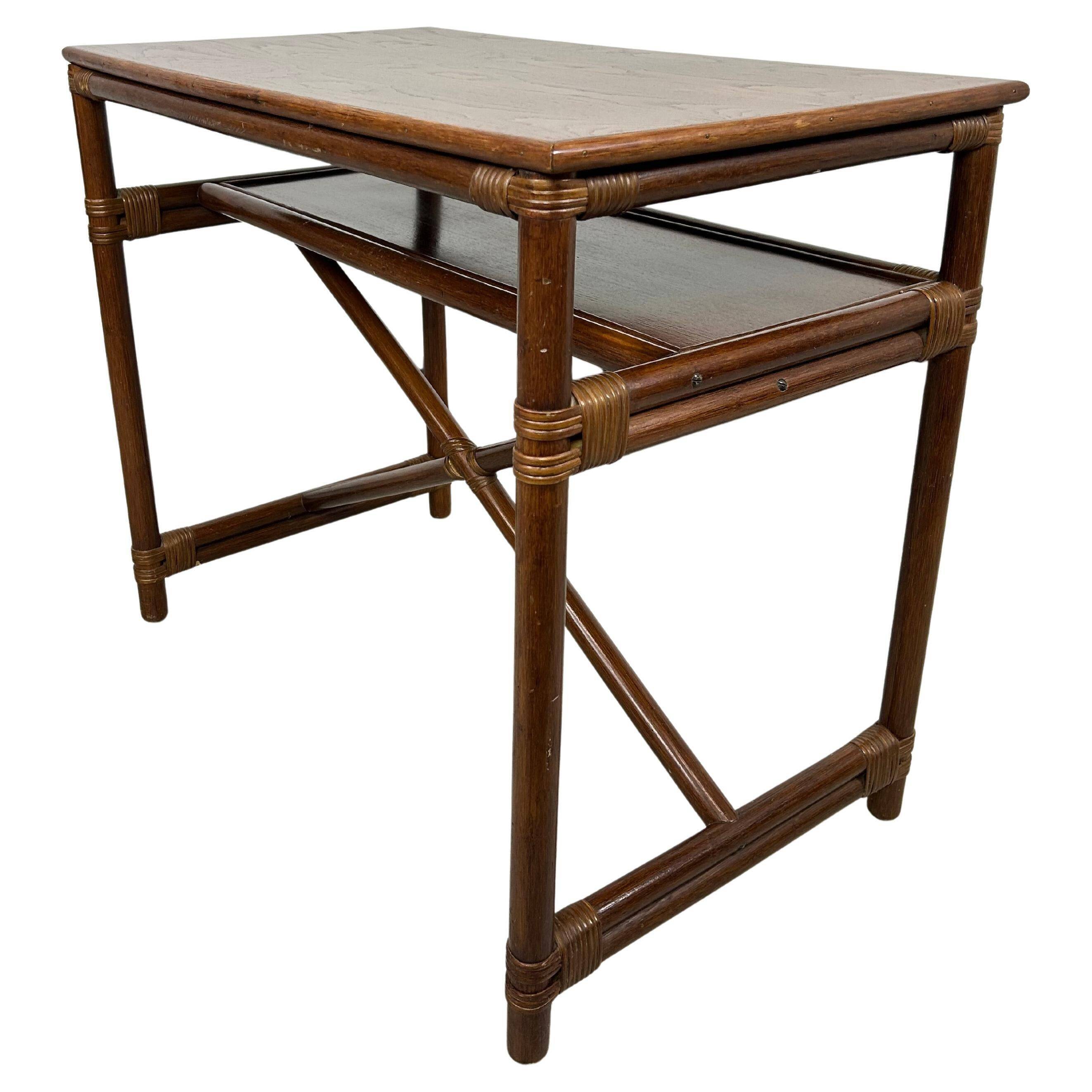 Modern mid-century bamboo desk by Gervasoni