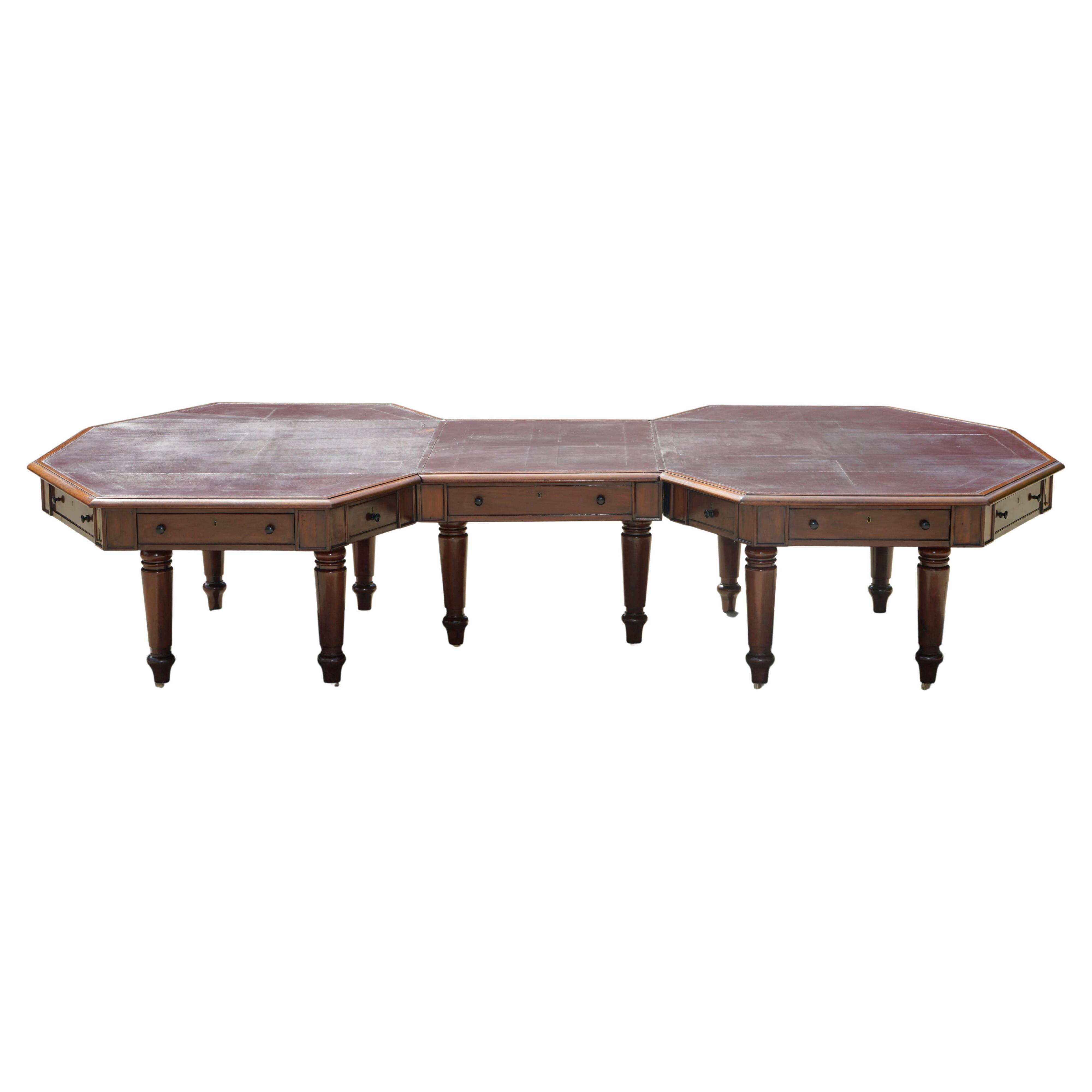 George III Antique Library Desk in Solid Mahogany 1780