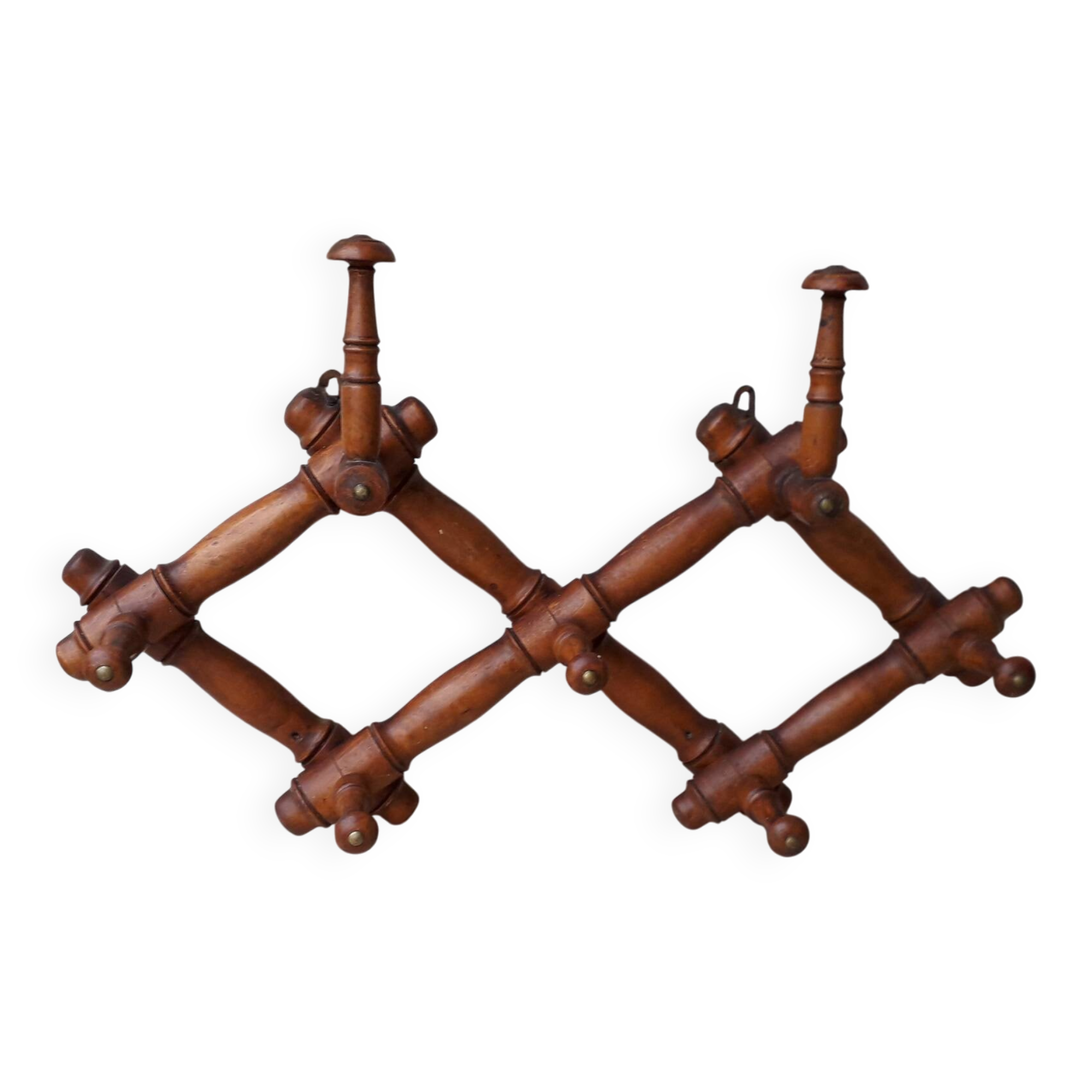 Wooden coat rack with 5 hooks
