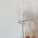 9 verres à pied ciselés cristal 70's