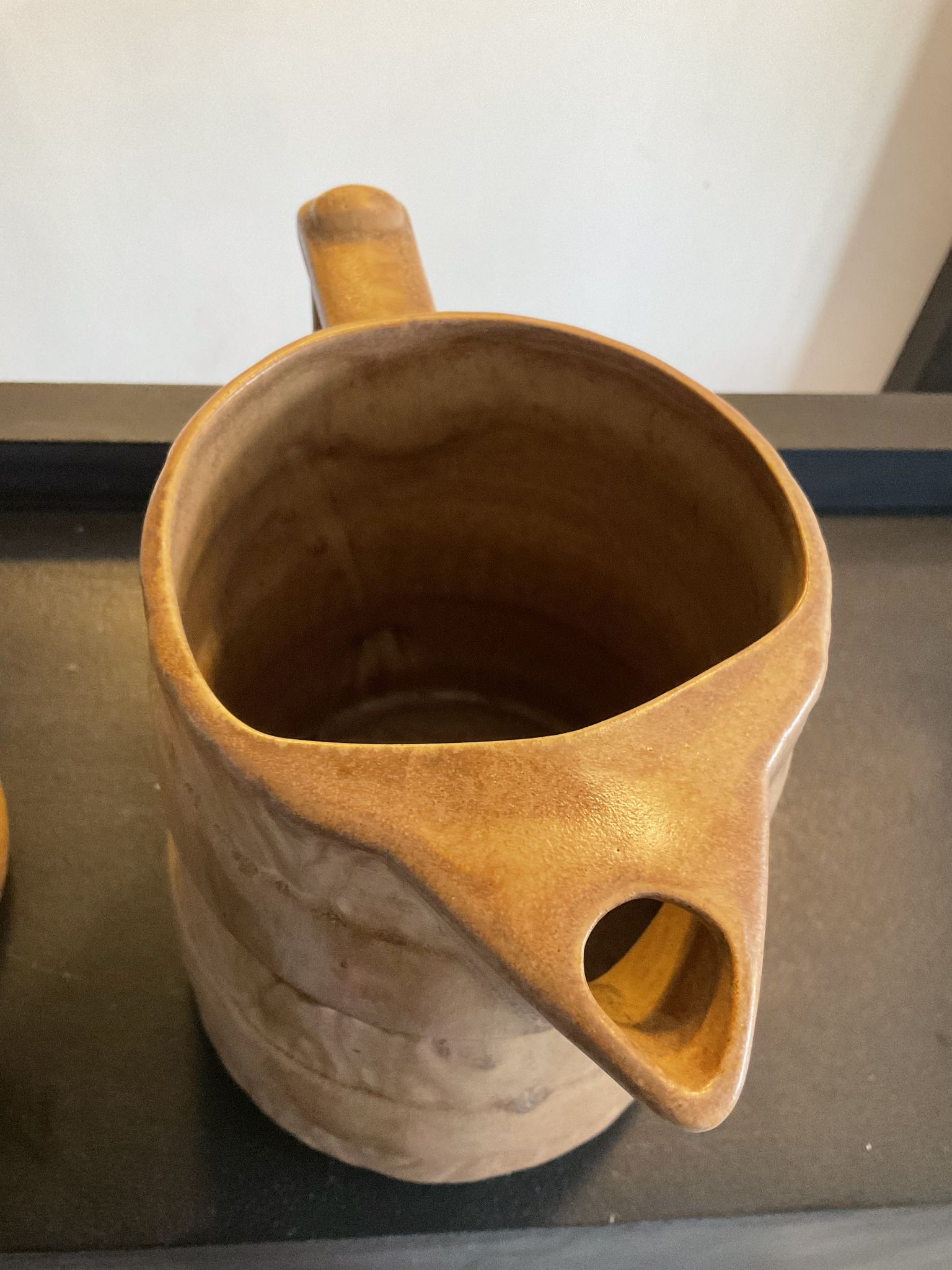 Vintage stoneware jug duo