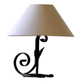 Lampe de table danoise en fer forgé, Art nouveau, début du 20e siècle