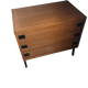Chest of drawers with 3 drawers in teak by René Jean Caillette