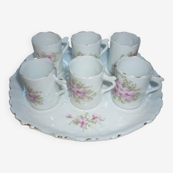 Coffee cups and tray, antique porcelain children's tableware
