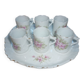 Coffee cups and tray, antique porcelain children's tableware
