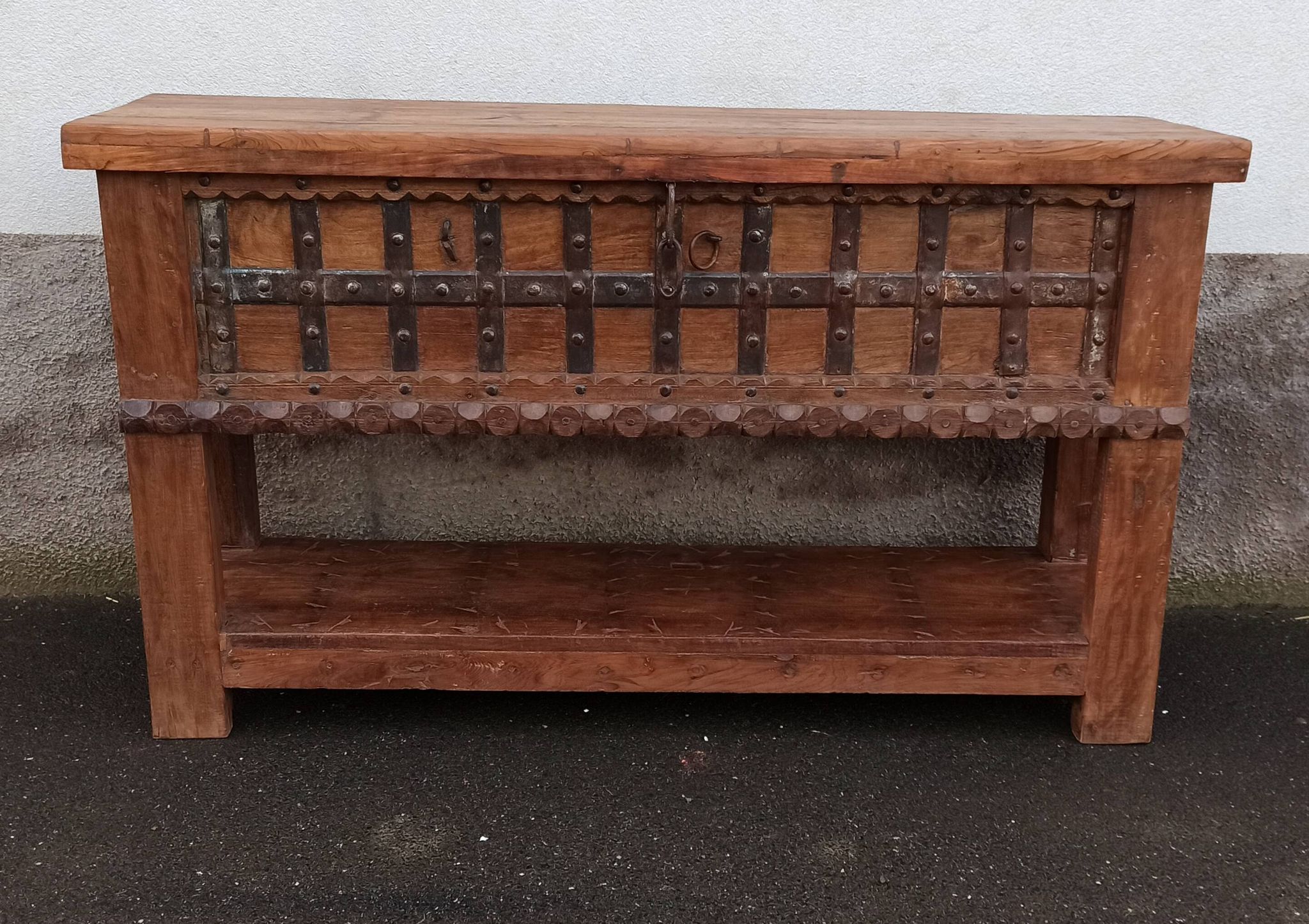 Console coffre en bois