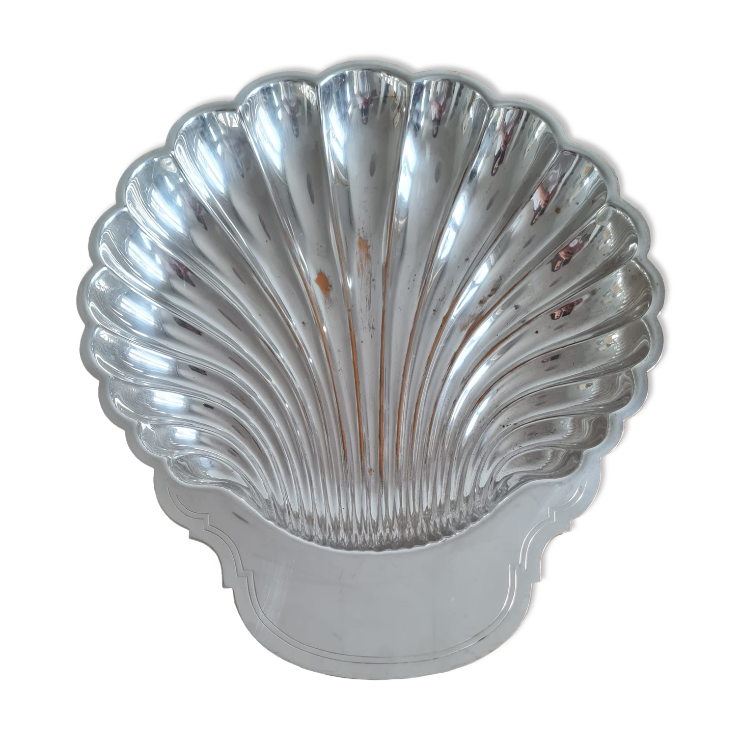 Silver metal dish shell w.rogers