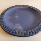 Ceramic plate, from Danish Knapstrup, in beautiful blue glaze.