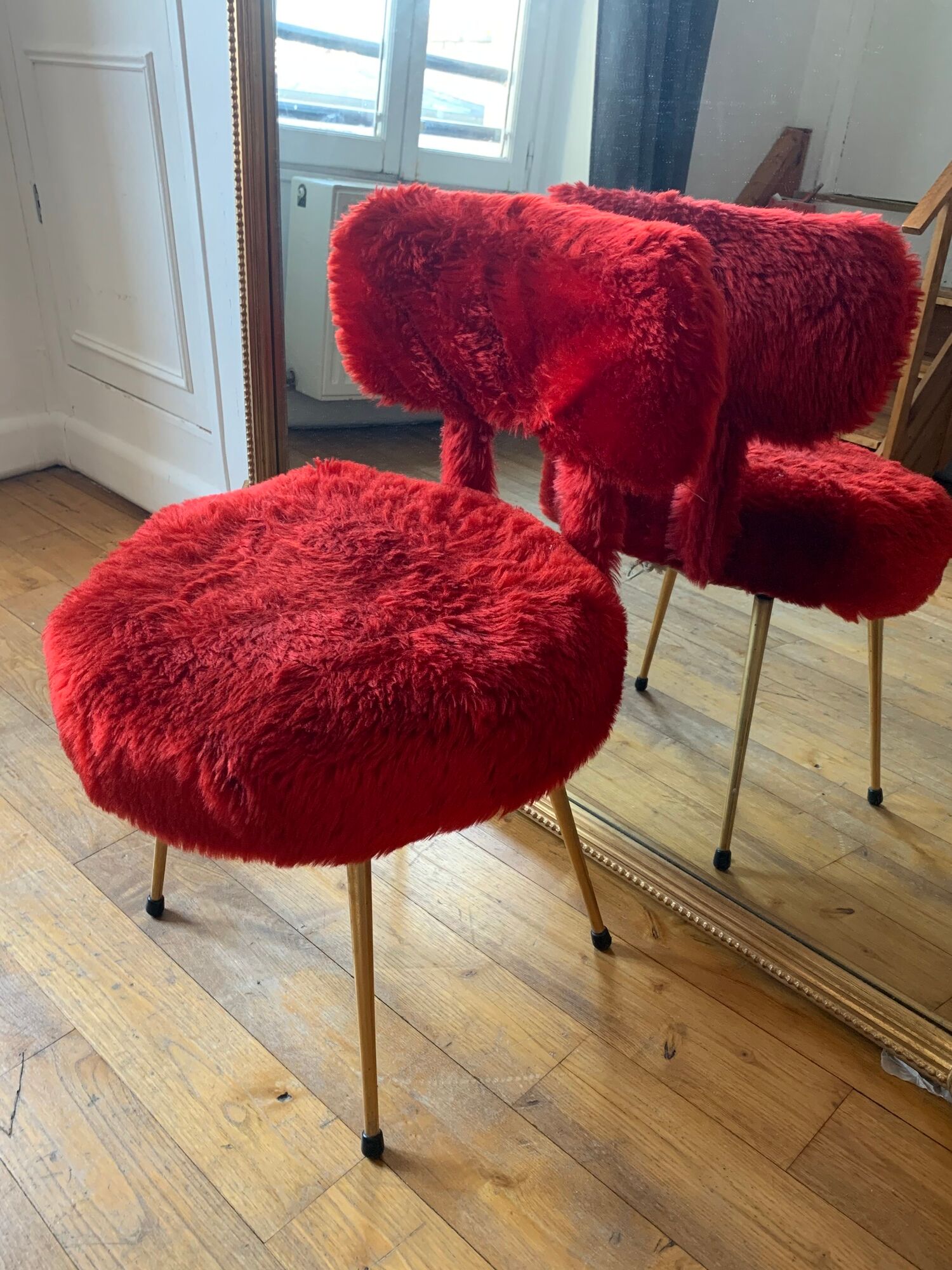 Red Pelfran mould chair - 1970