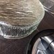 Pair of round ceiling lights in glass ice vintage 60-70s