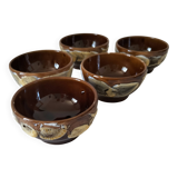 Set of 5 vintage enameled bowls – Chic terracotta ambiance