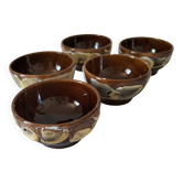Lot de 5 coupelles vintage émaillées – Ambiance terre cuite chic