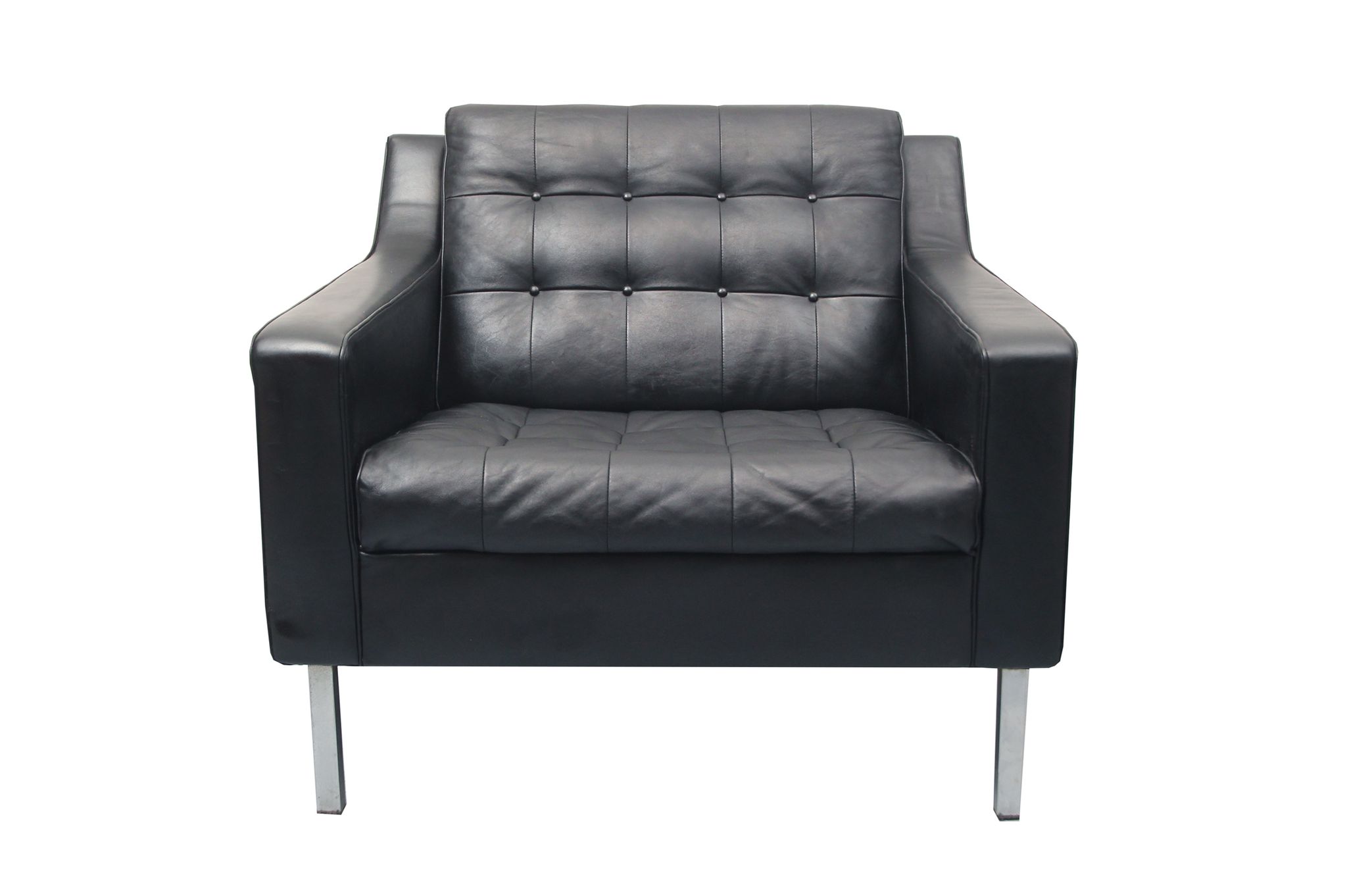 1960s leather chair black