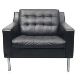 Fauteuil en cuir des années 1960 noir