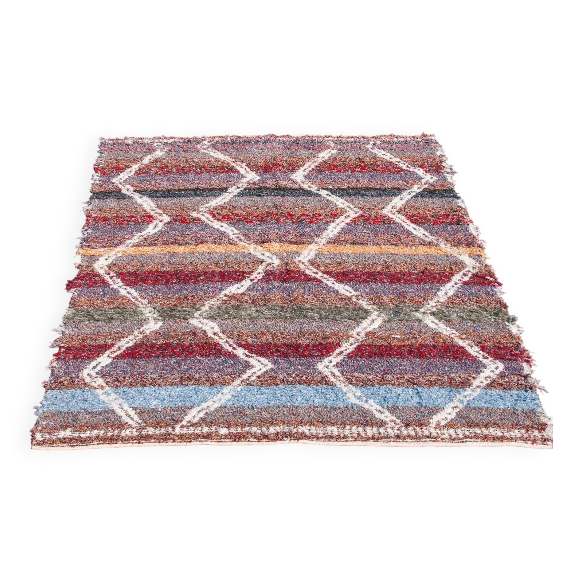 Recycled cotton handmade rug - Reversible - Multicolor