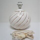 Ceramic lamp white and gold Italian design 70s / 80s