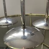 Series of 3 Art Deco candlesticks in silver-plated brass