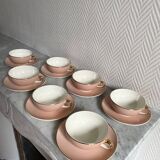 Set of seven pink Villeroy Boch porcelain cups