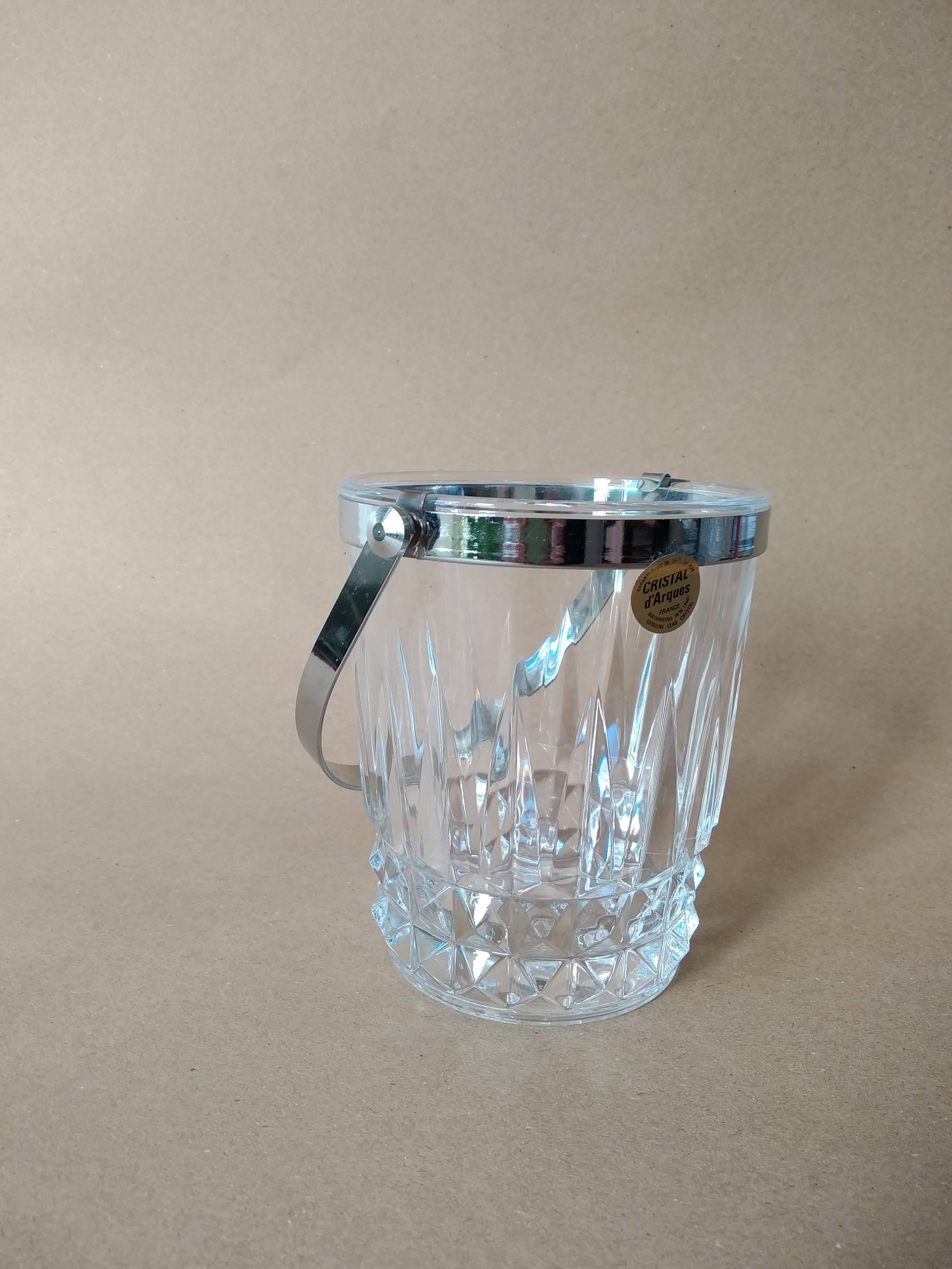 Vintage DArques Crystal Ice Bucket Diamond Tips