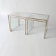 3 nesting coffee tables in glass and gilded metal, 1950-1970